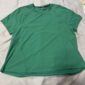 Spyder Active TShirt Women XXL Green UPF 50+ Ribbed Moisture Wicking Performance